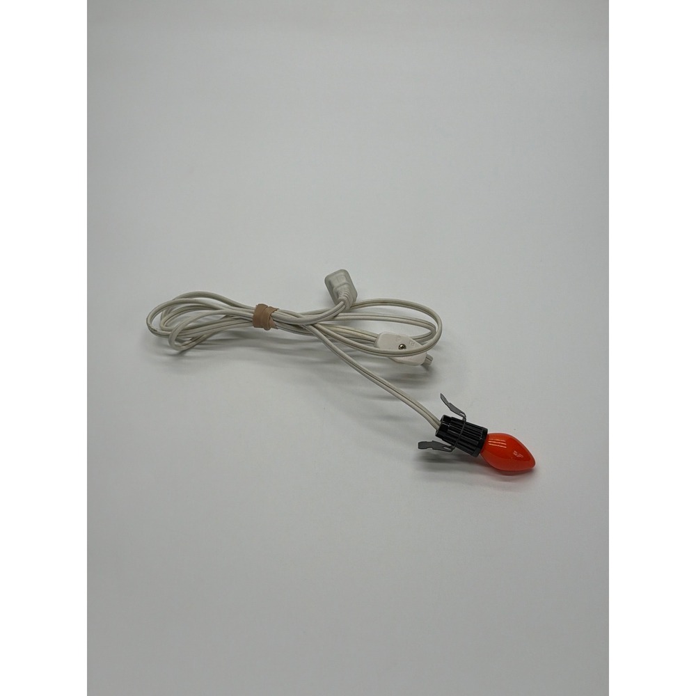 Orange C7 Bulb Replacement Lamp Cord White with Rotary Switch and‎ Metal Clip